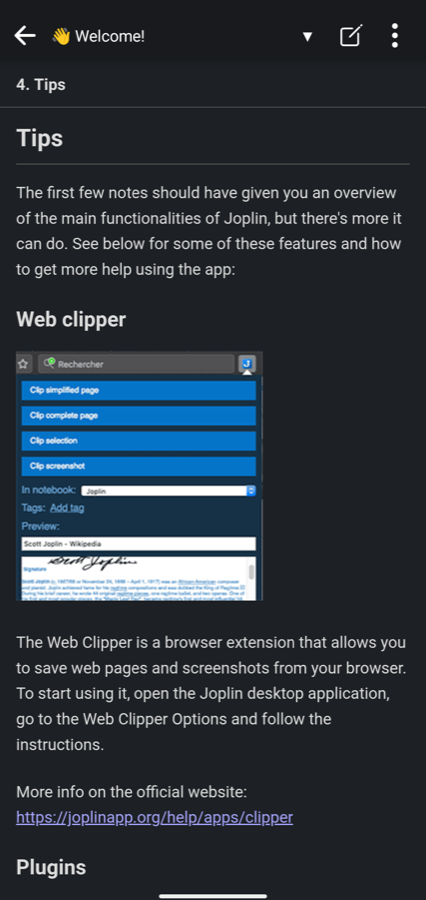 A welcome note with a heading, text and an image, shown in full
